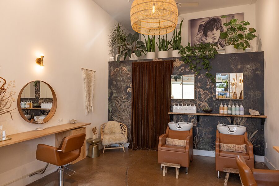 Interior of Fox + Stone Salon in San Anselmo